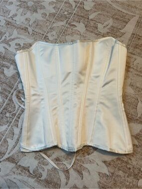 Women's White Satin Corset Camisole